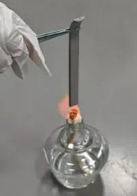 Silicone foam flame retardancy test